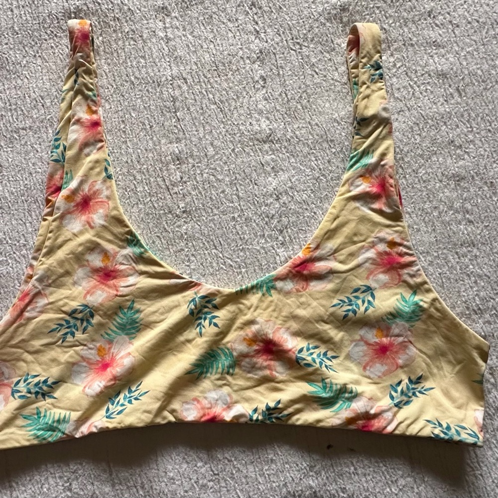 Floral Yellow Bikini Top